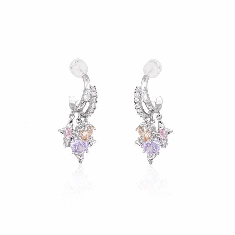 Mystery Romantic Stacked Zirconia Earrings