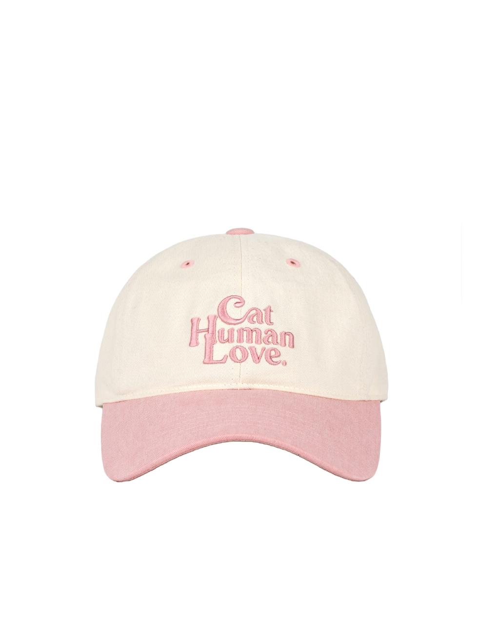 CAT HUMAN LOVE PEACH BALL CAP / PINK