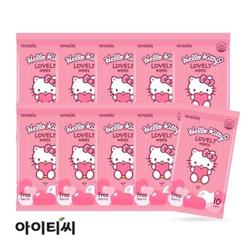 헬로키티 러블리 물티슈(10매)X10팩