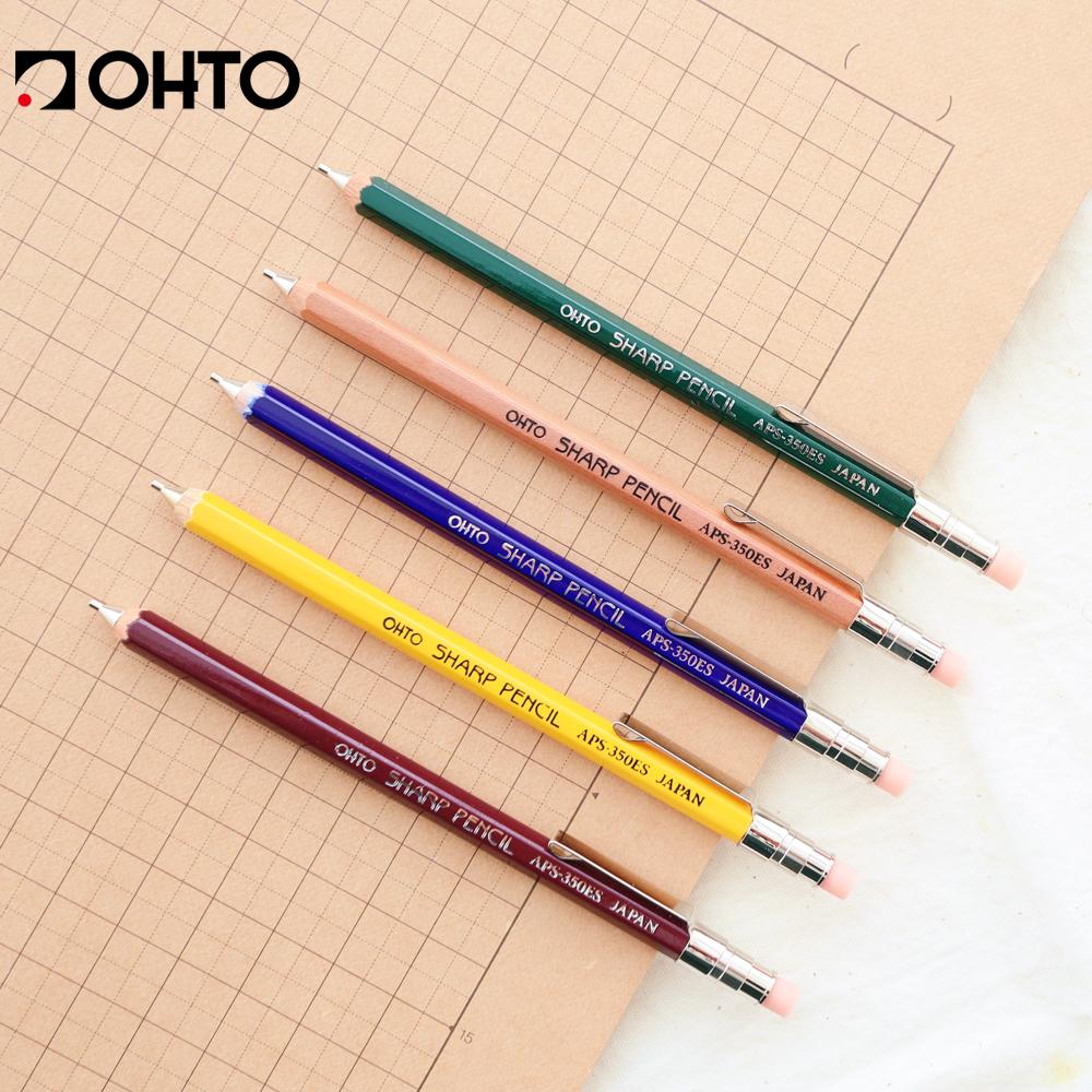 OHTO 오토 귀여운 미니 우드샤프 0.5 (APS-350ES) 레트로 목재샤프