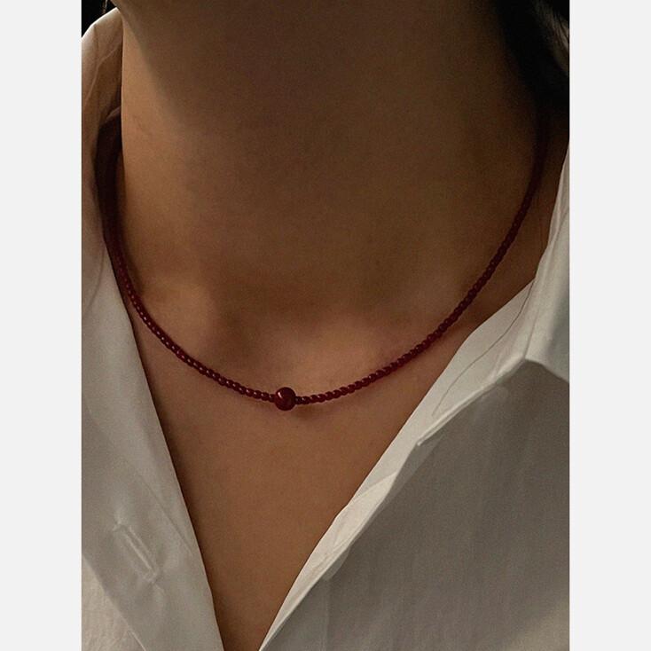 MONET Beads Necklace (Deep Red) 모네 비즈목걸이