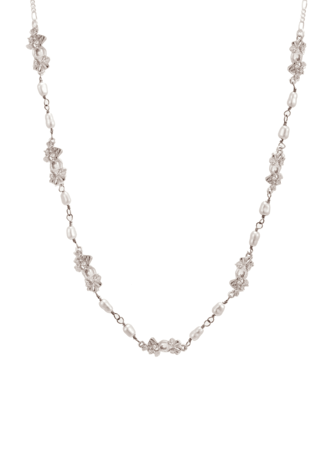 Laurent Pearl Silver Necklace