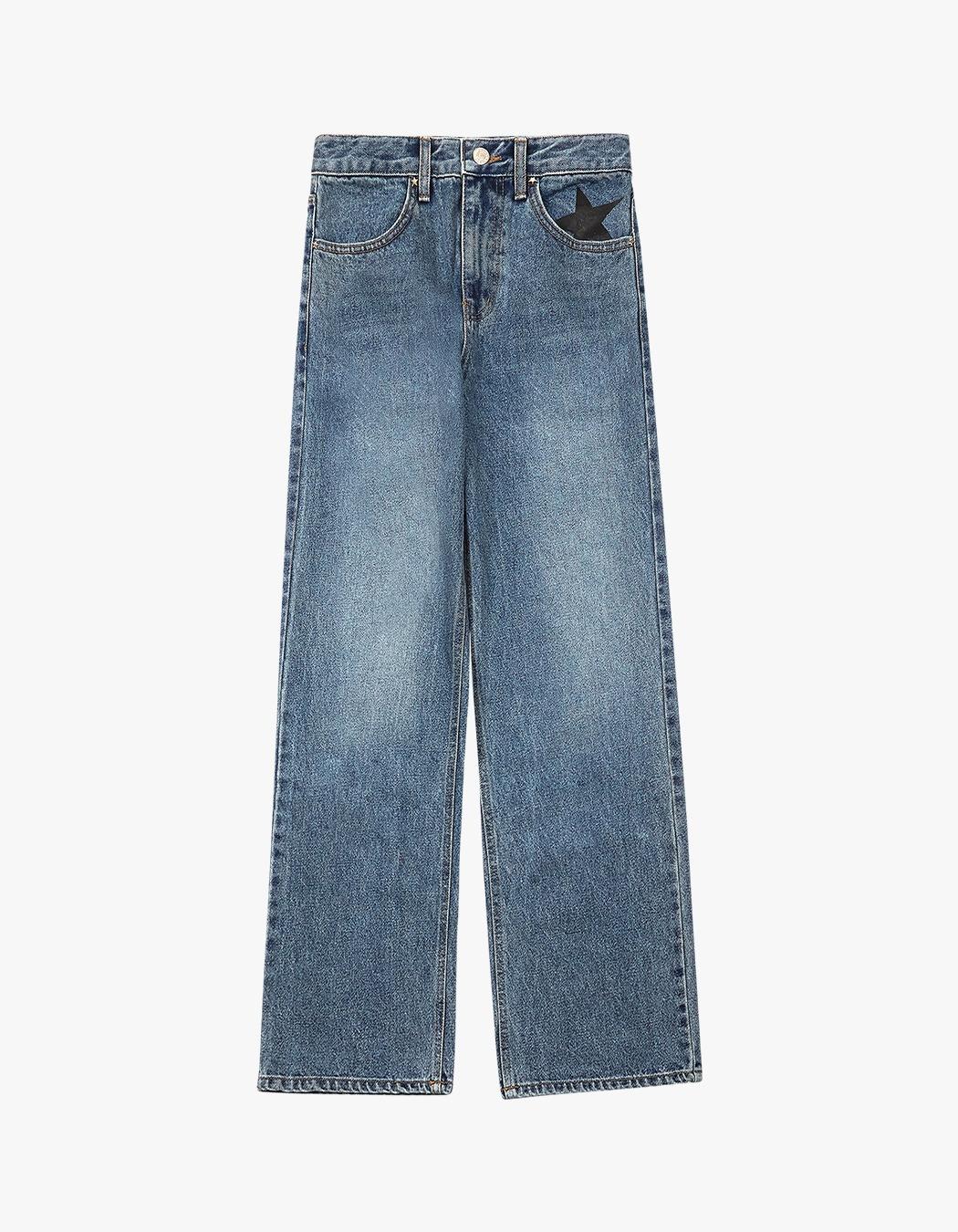 Star Pocket Denim Pants - Blue