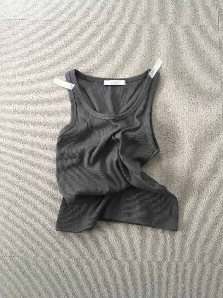 027.golgi sleeveless 골지 슬리브리스