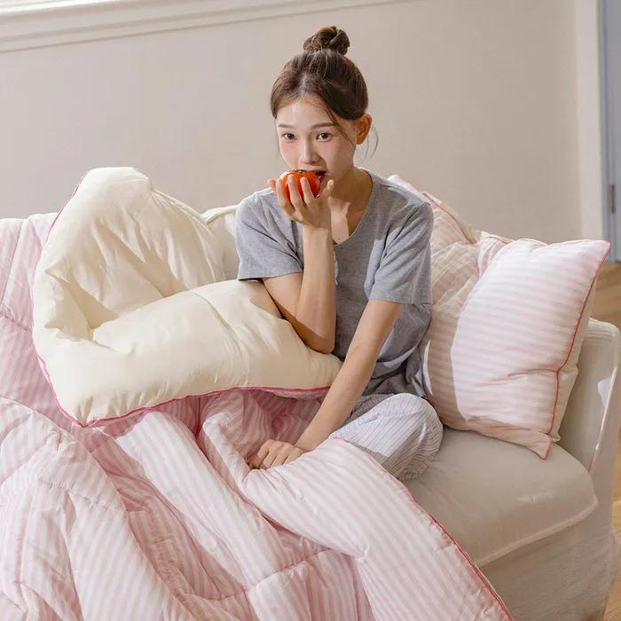 [25FW 신상출시] 어라운드 스트라이프 순면 시어서커 여름/사계절 차렵이불 풀세트 SS/Q