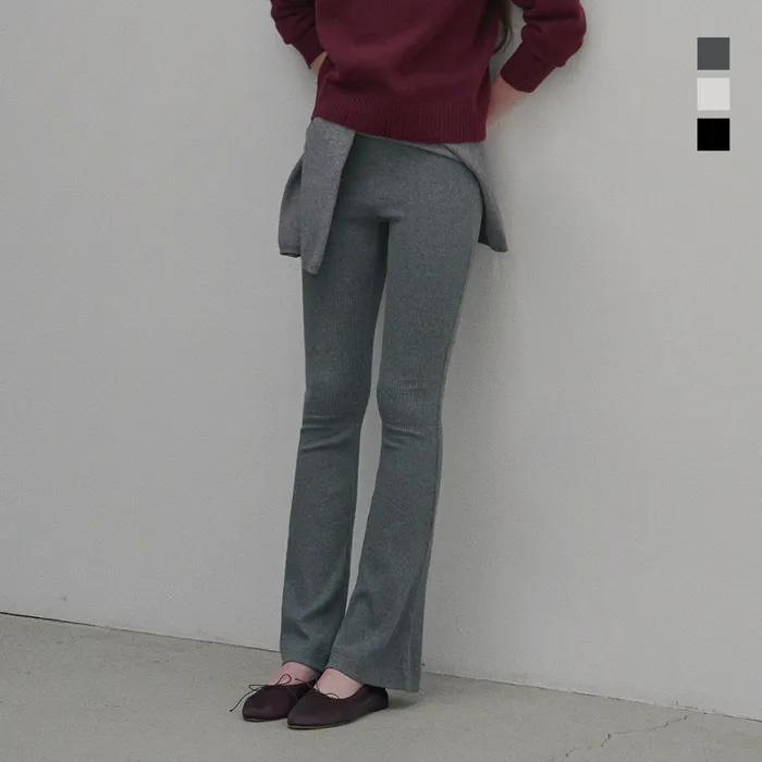 리브드 클래식 부츠컷 레깅스 3Color