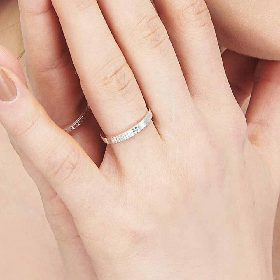 Jacquard Texture Silver Ring Ir194 [Silver]