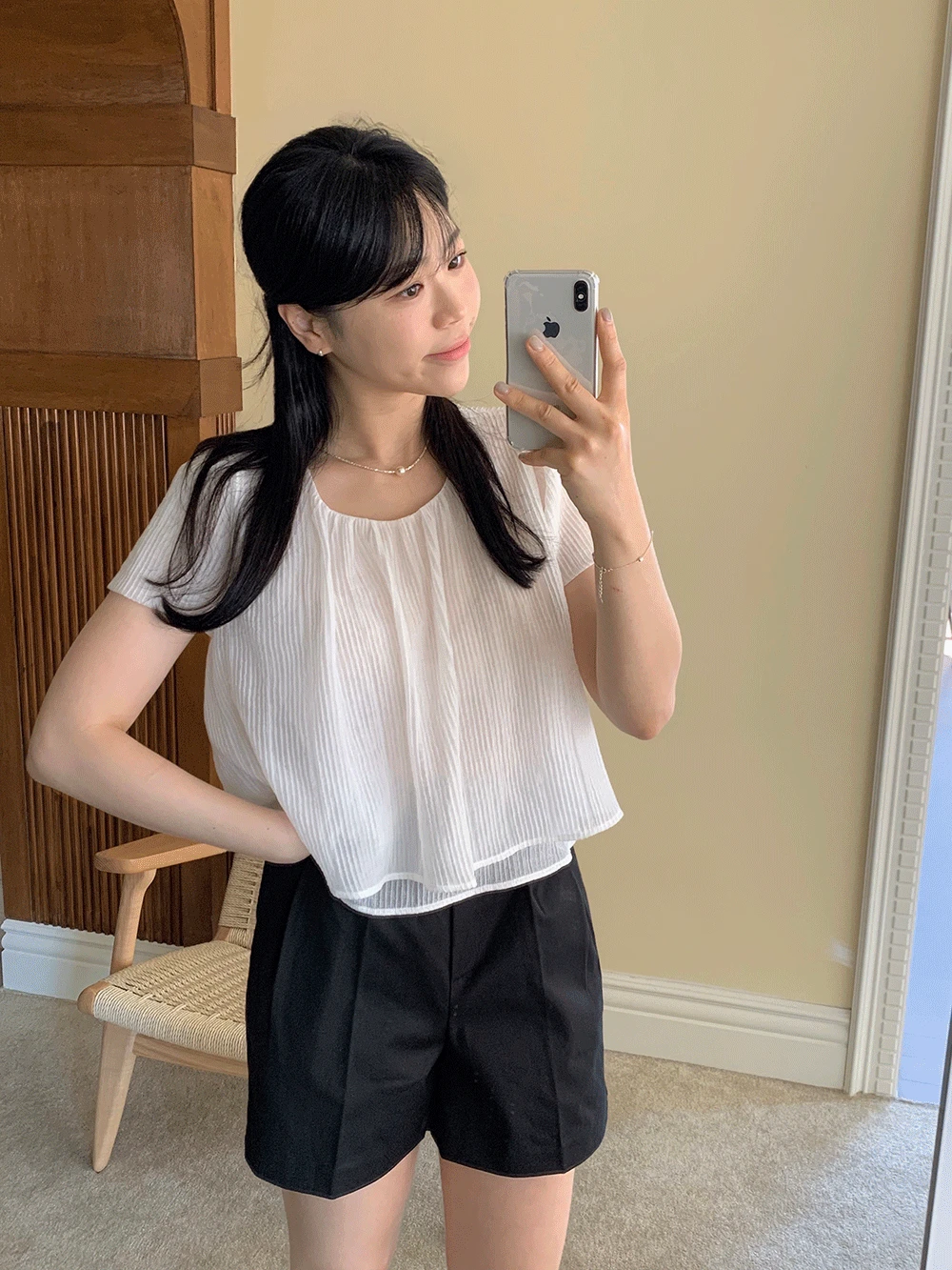 [순차배송/주문폭주]빙수 레이어드 블라우스 (2colors)