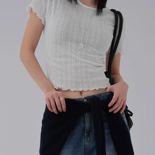 [6color] 제논 라운드넥 물결 반팔티