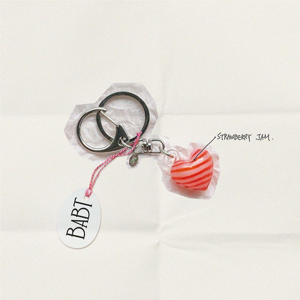 strawberry jam key ring