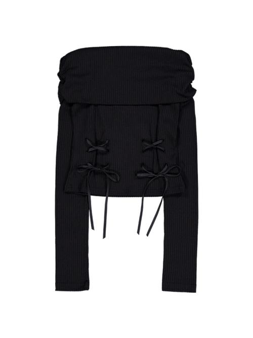 셋업이엑스이(SETUP-EXE)  CORSET OFF-SHOULDER TOP / BLACK - 사이즈 & 후기 | 무신사