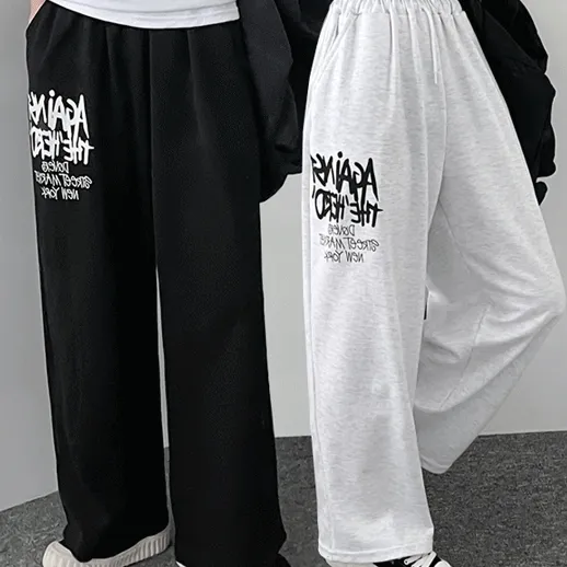 ⚡️반짝특가⚡️ [와이드 밴딩팬츠] 스우 레터링 롱와이드 밴딩바지