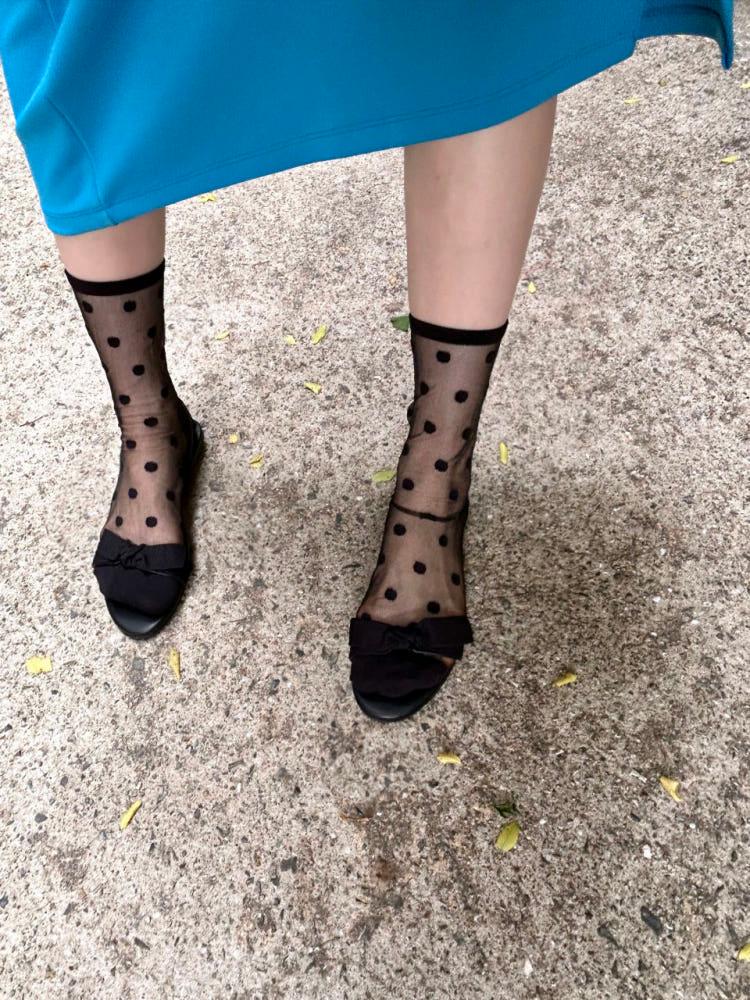 투명 도트 양말 2color