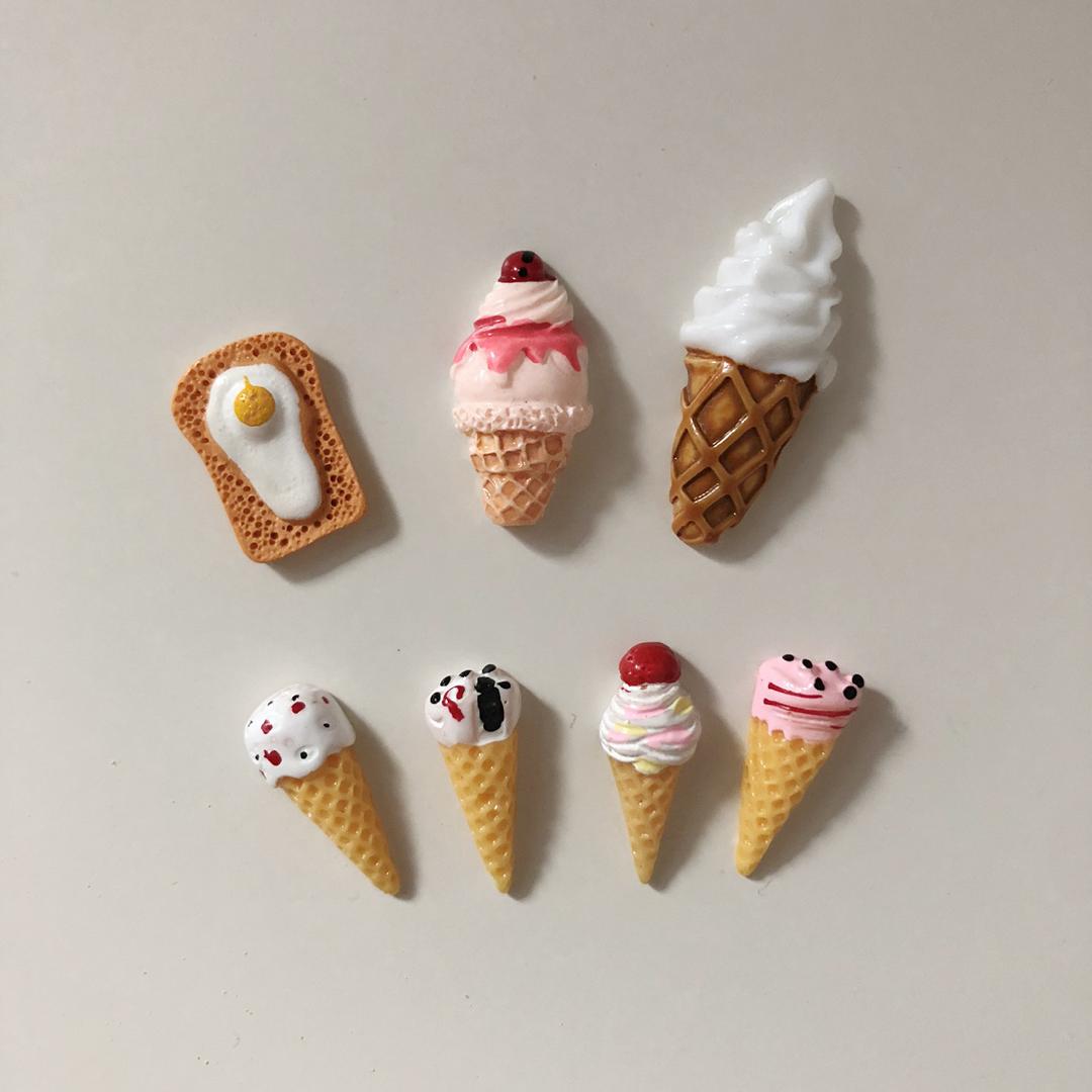 아이스크림 프라이 토스트 디저트 자석 마그넷 토스트 & 아이스크림