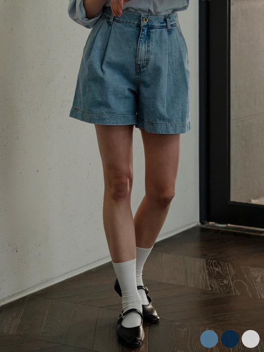 USA two tuck short denim[3color]