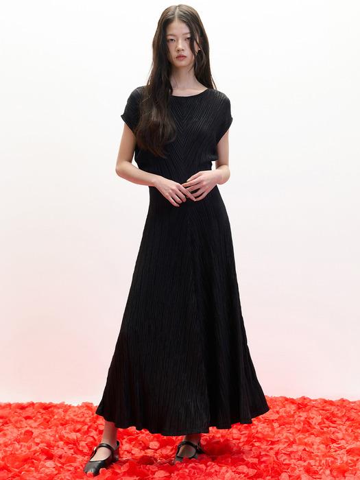[10차 리오더][아뜰리에] 뮤트 플리티드 드레스_블랙