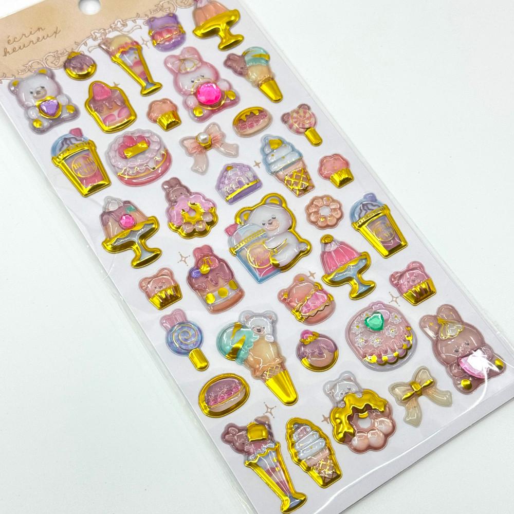 카미오 일본 캡슐 보석 스티커 6종