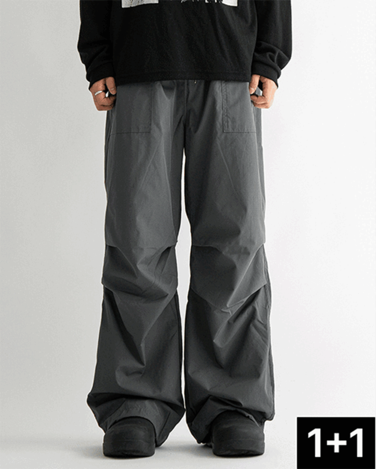 [1+1] 킵 핀턱 와이드 나일론 팬츠 3C