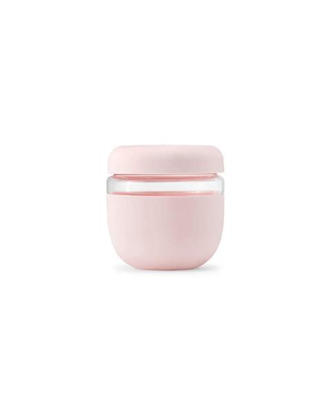 W&P 점심용 도시락 통, 뚜껑 포함 핑크 색상 (블러쉬) 680.4g(24온스) 내용물 샘 방지 액체 보관 가능, 밀폐 용기, 전자레인지 및 식기 세척기 사용 가능, BPA 무첨가 유리.
