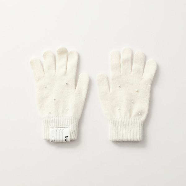 Bluesf angora wool knit gloves [Ivory]