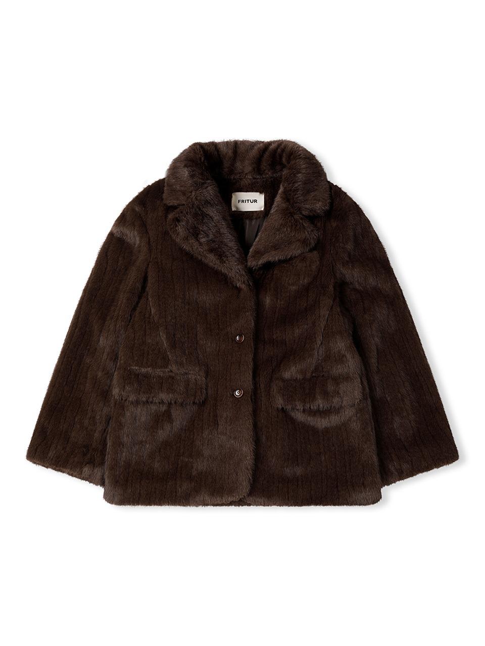 Fur Blazer Brown_F244JK01
