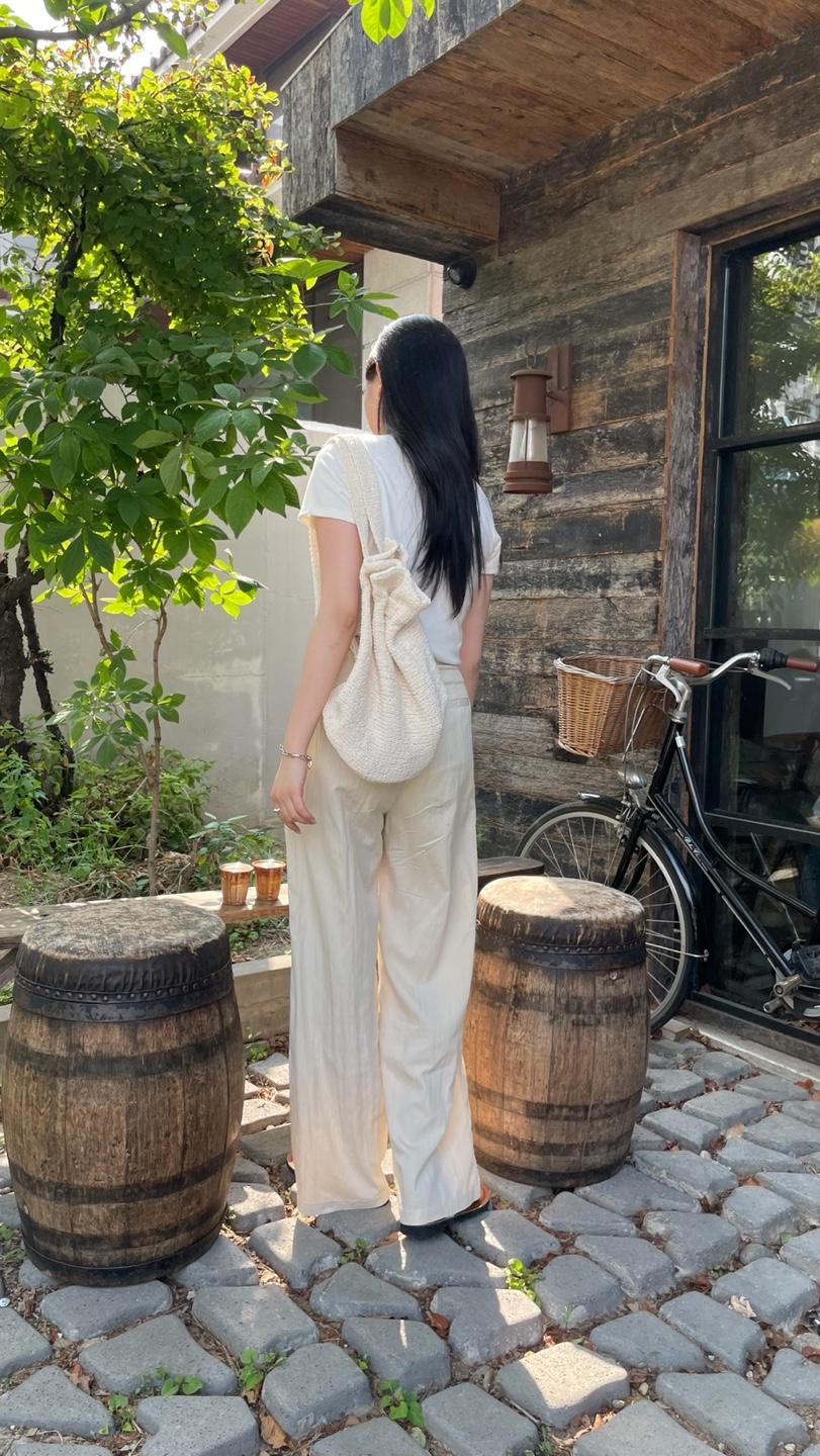 한지사 니트 백