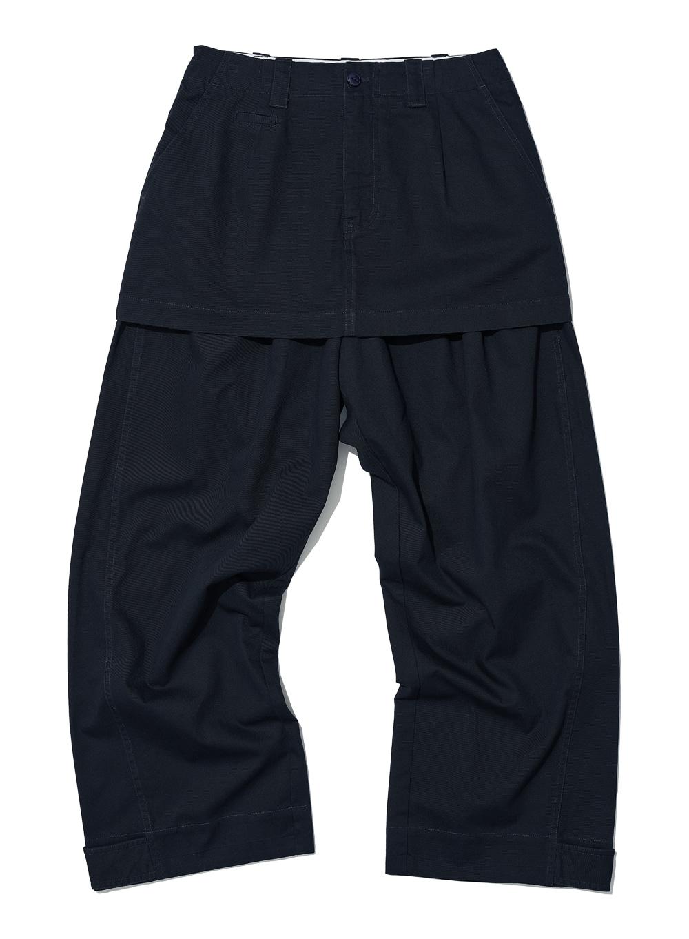 [WOMEN] DETACHABLE LAYERED CHINO SKIRT-PANTS_DARK NAVY
