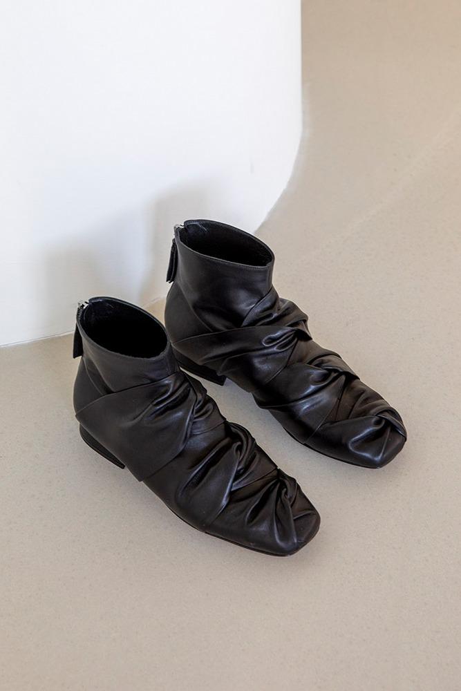 3 knotted ankle boots_Black