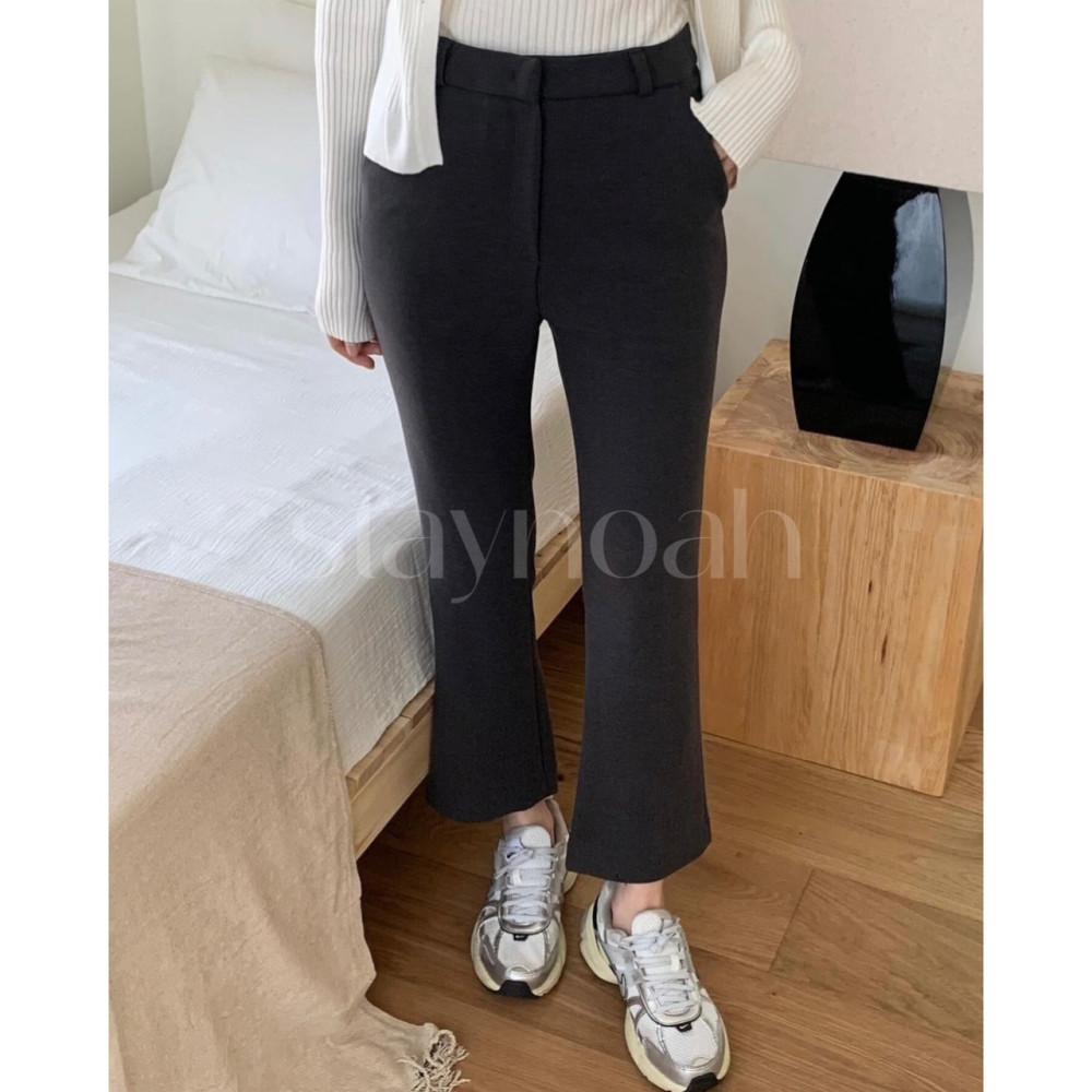 (블랙 당일) Logarden 로가든 로렌 부츠컷 팬츠 하이웨스트 슬림 9부 슬랙스 (2c)