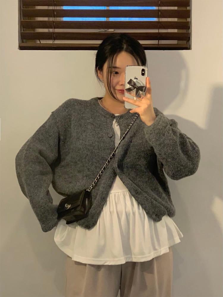 [사이즈있음] 쫀쫀 프릴 레이어드 라운드 긴팔 티셔츠
