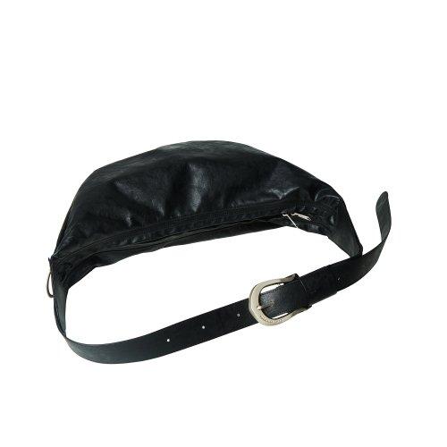 H-Buckle Banana Leather Bag (black)