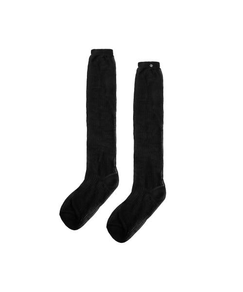 Relaxed See-through Knee-High Socks [ Black ]