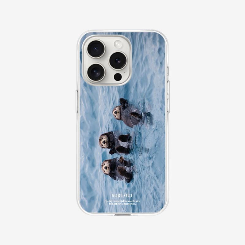 [trio sea otter big jelly hard case] 해달 수달 동물 바다 여름 폰케이스