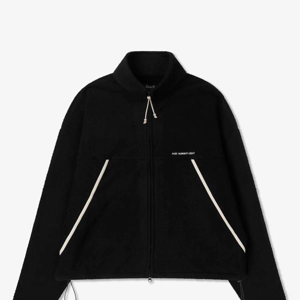 OVERSIZE CROP FLEECE JACKET (BLACK)