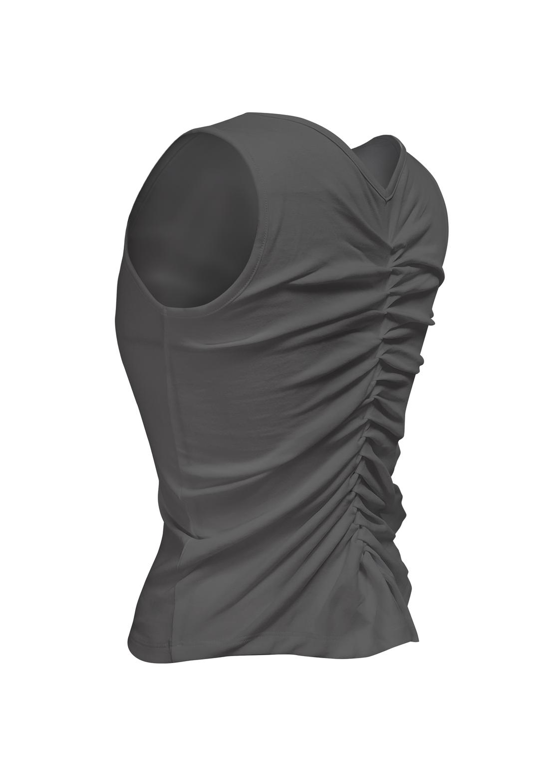 BACK WEAVE SLEEVELESS . CHARCOAL