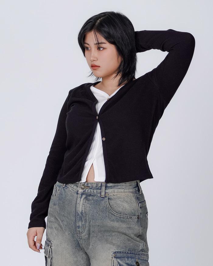 에러 레이어드 가디건 T