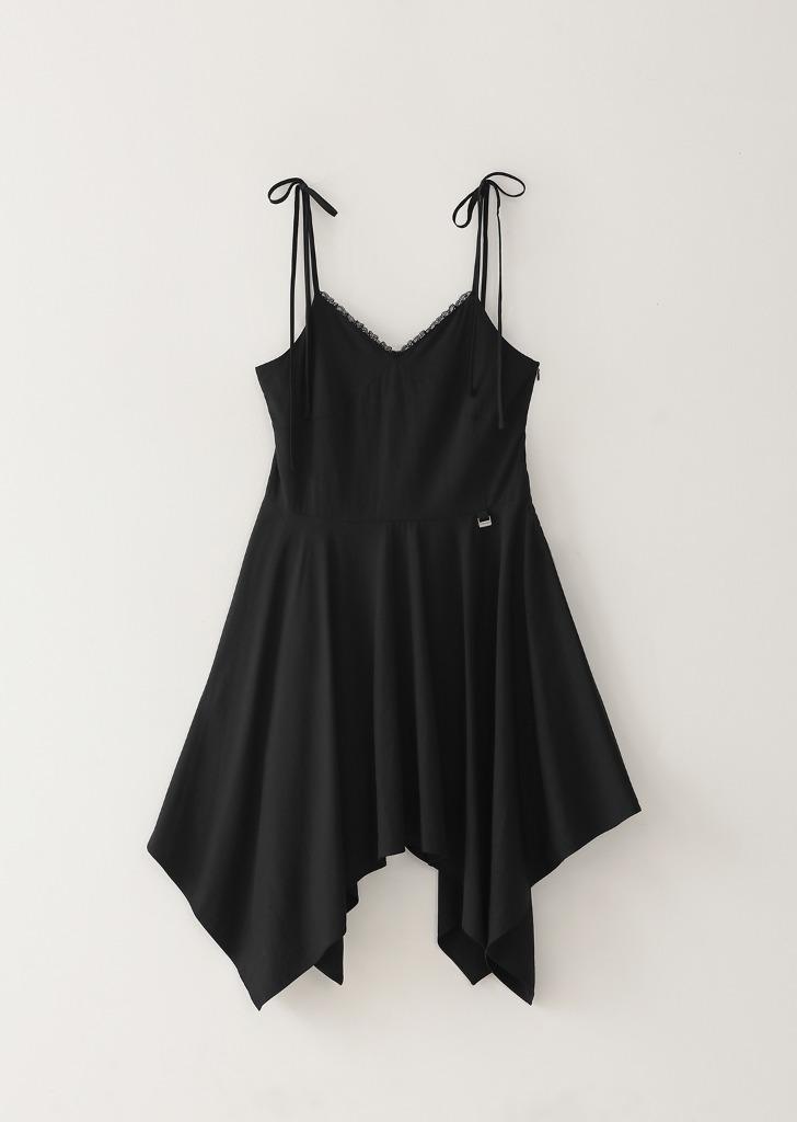 Lace Flare Dress Black