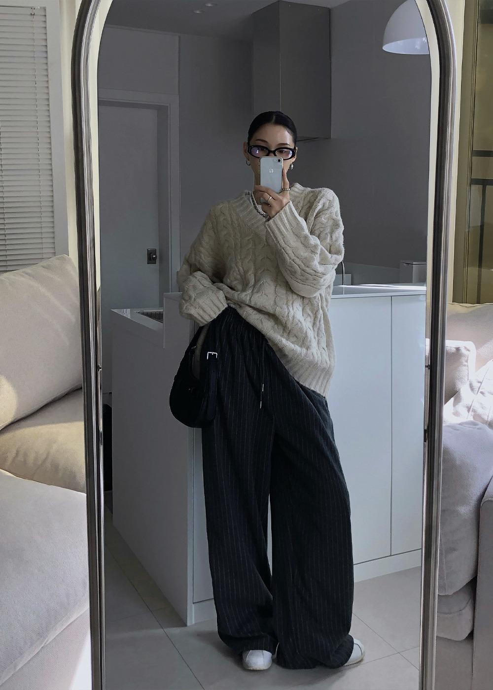 보스 배색 스트라이프 기모 팬츠 (2color) 1236