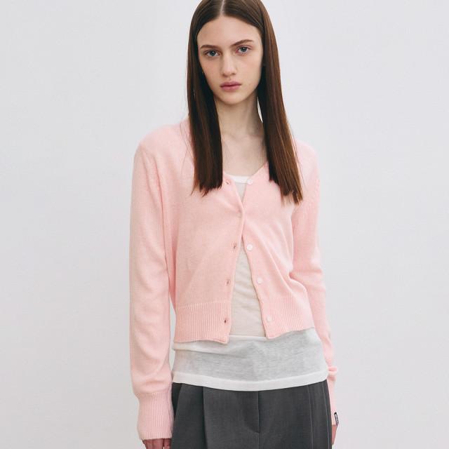 ESSENTIAL NICOLE LABEL CARDIGAN_PINK