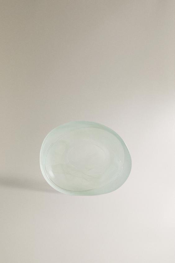 쉐이드 그린 유리 욕실 비누 받침