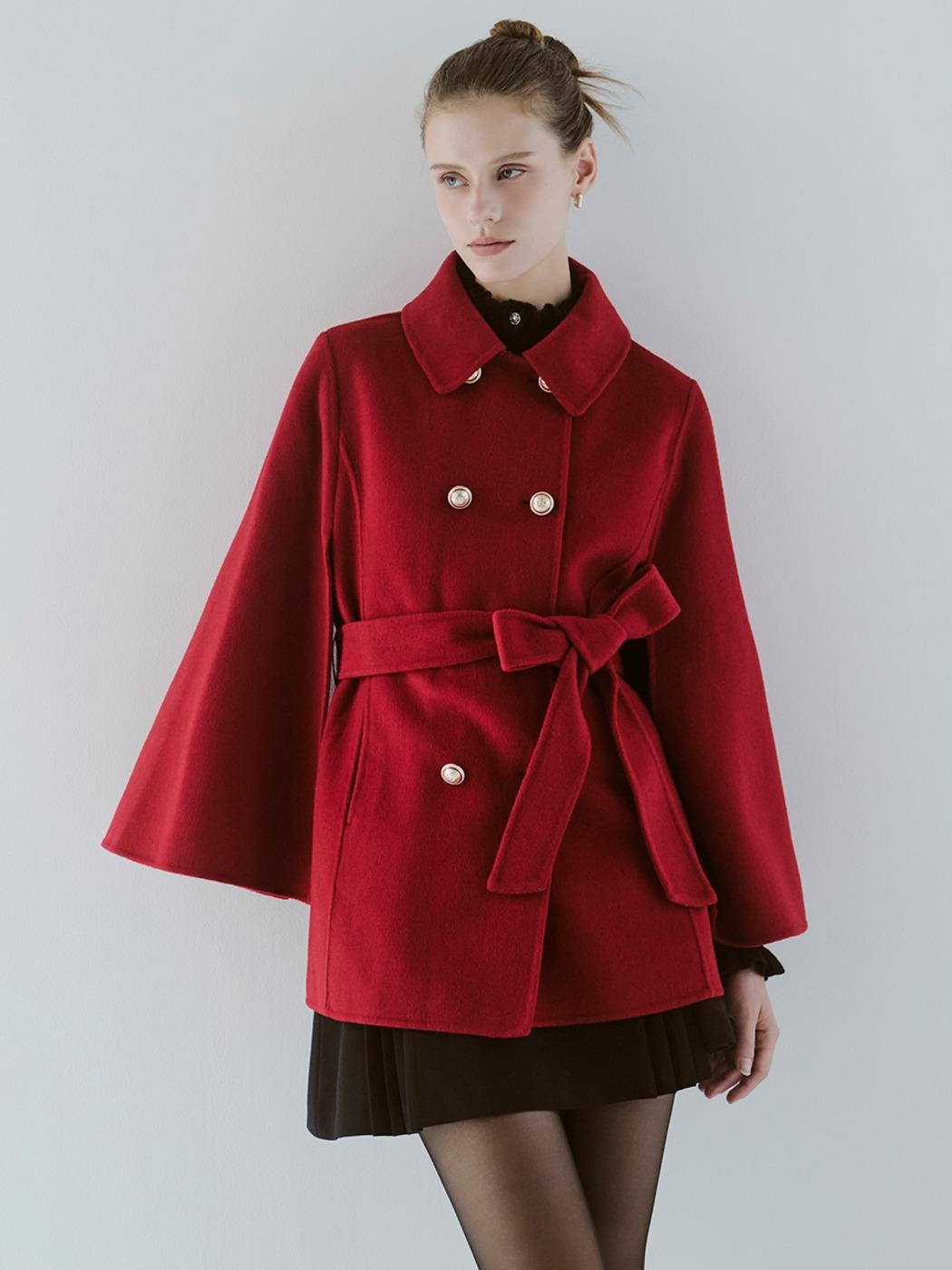 [크리에이터픽]케이프 더블버튼 핸드메이드 코트 S254M751