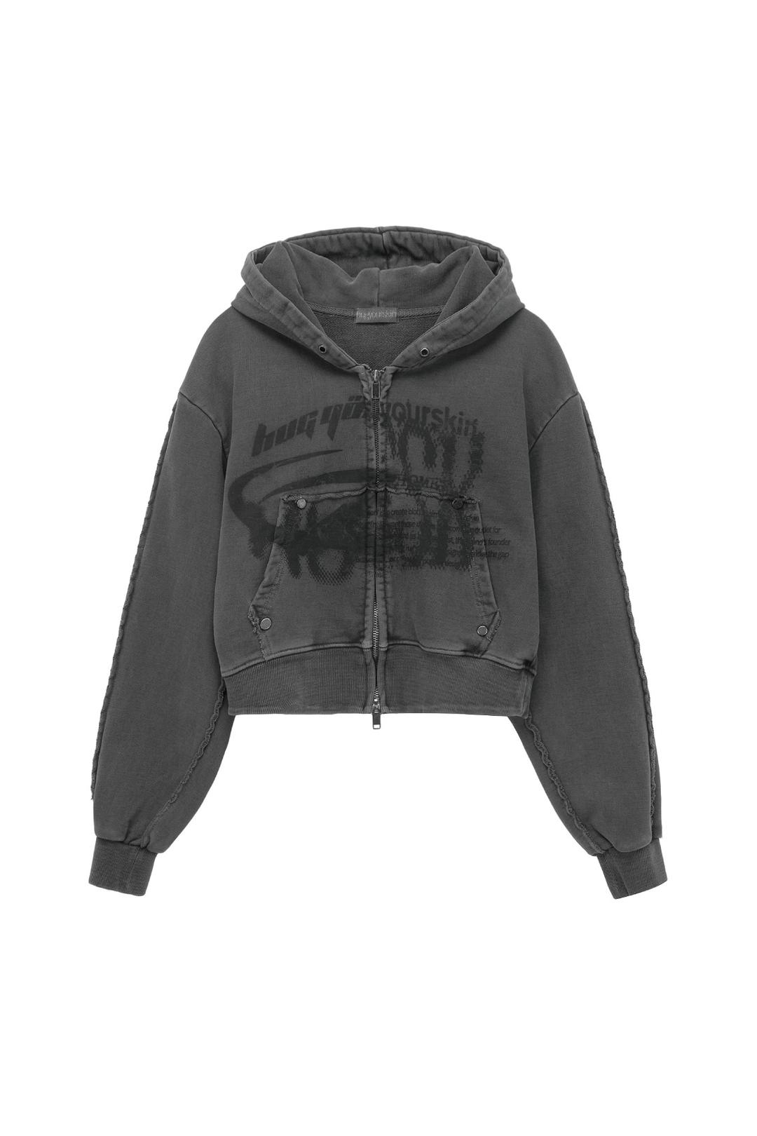 HYS logo hoodie zip-up (Dark gray)