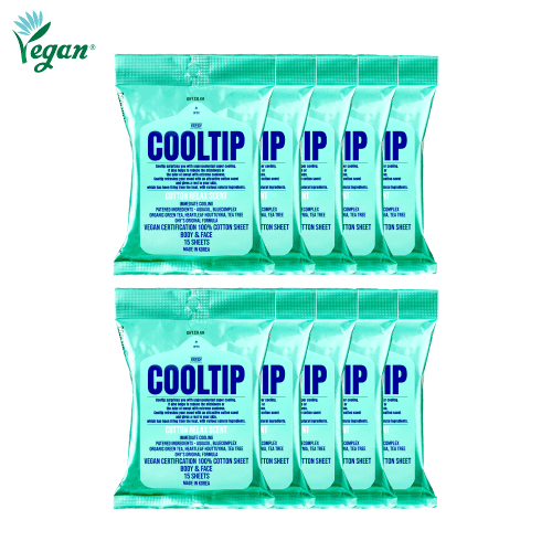 쿨팁 FRESH 아이스 코튼시트 10팩[극강쿨링+퍼퓸+생분해/비건+특허성분]