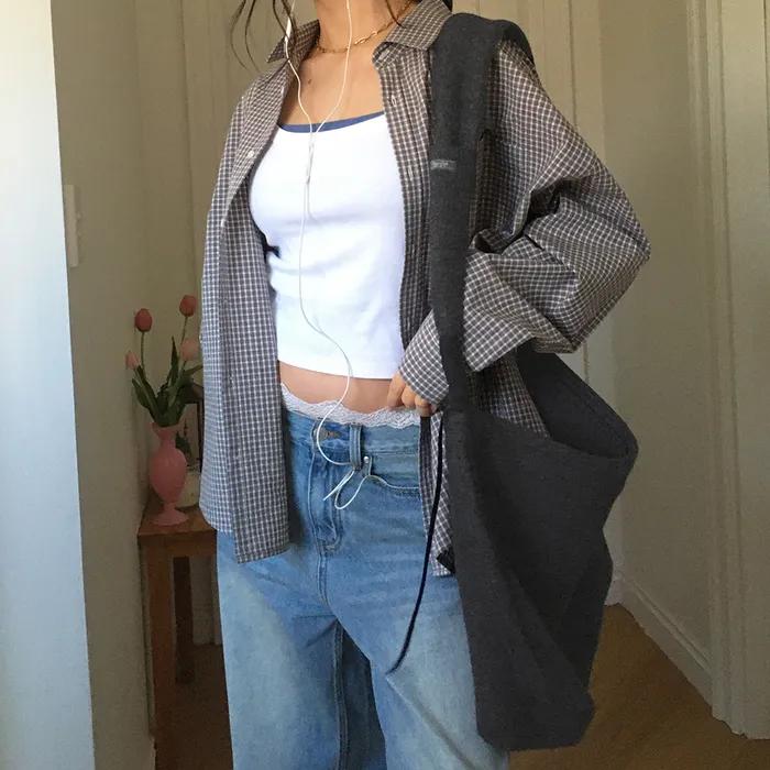 Rolling Knit Big Bag-Charcoal