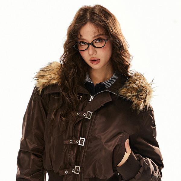 retro Maillard barn style pilot quilted jacket