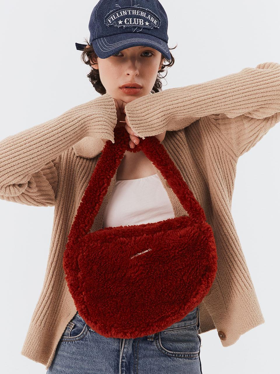 Furry Shoulder Bag (brick)
