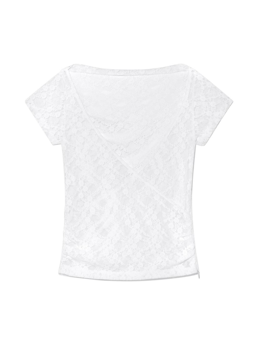 LUSH SWIRL LACE TEE (WHITE)