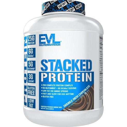 EVLUTIONNUTRITION 스택드 프로틴 더블 리치 초콜릿 맛, 2.268kg, 1개 - WPI 분리유청 | 쿠팡