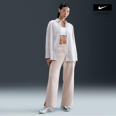 여성 스포츠웨어 피닉스 플리스 하이웨이스트 와이드 팬츠 IH1012-104