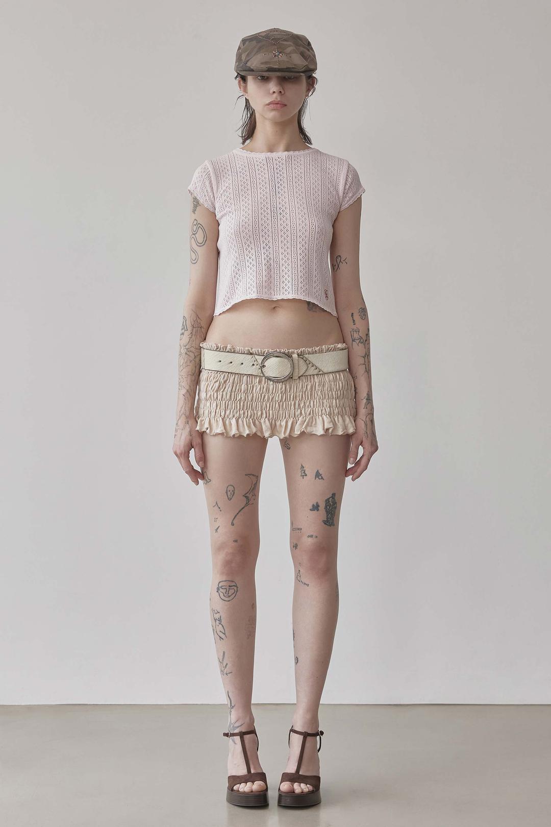 Eyelet Knit Tee Baby Pink